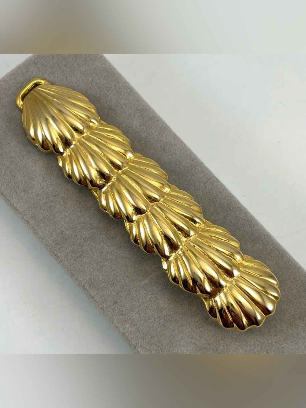 Vintage Dotty Smith Gold Tone Sea Shell Belt Buckle Unique Stunning Nautical